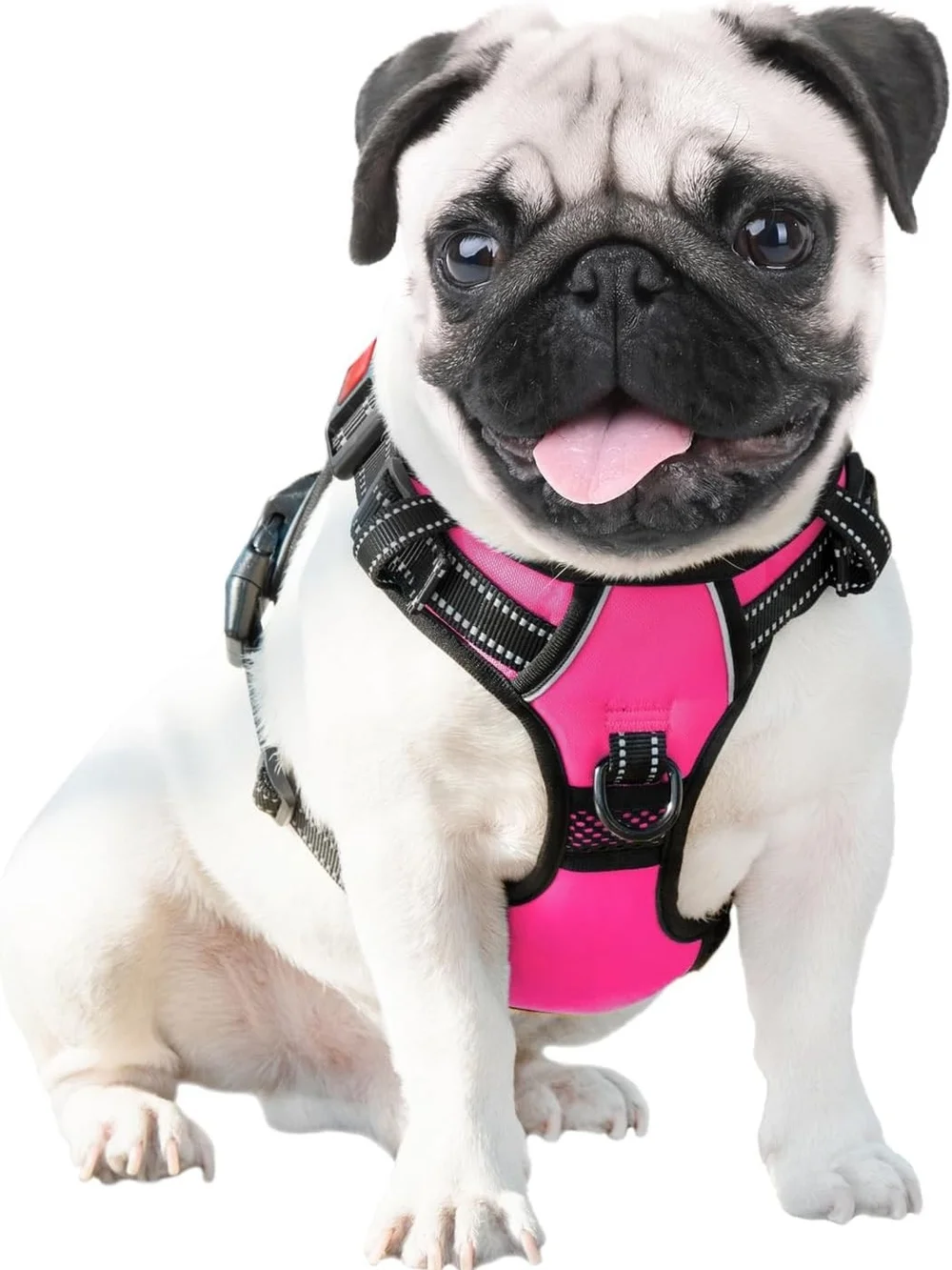 Phoepet No Pull Dog Harness Medium Reflective Vest Front Clip Handle Pink
